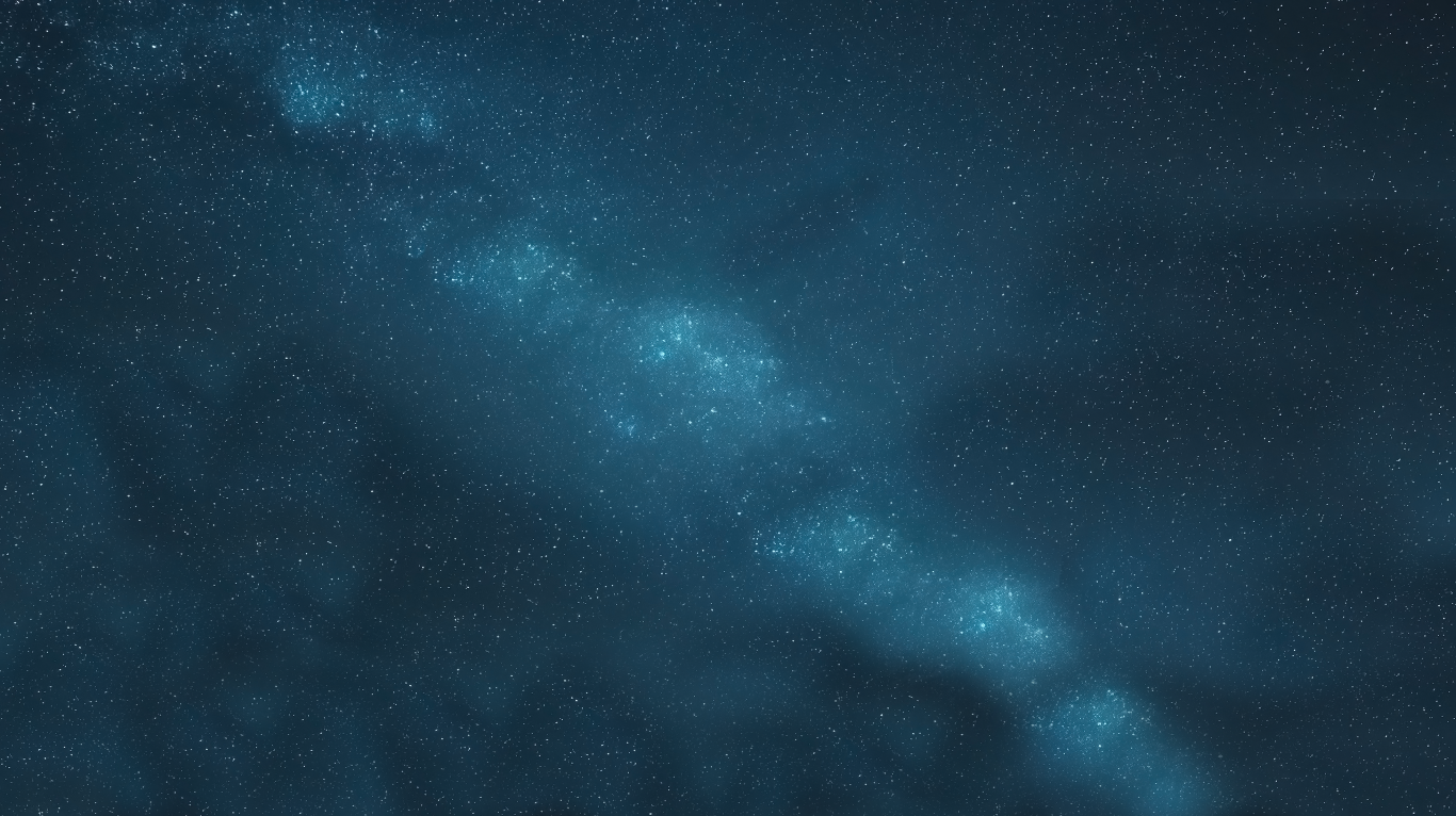 Starry night sky with person silhouette